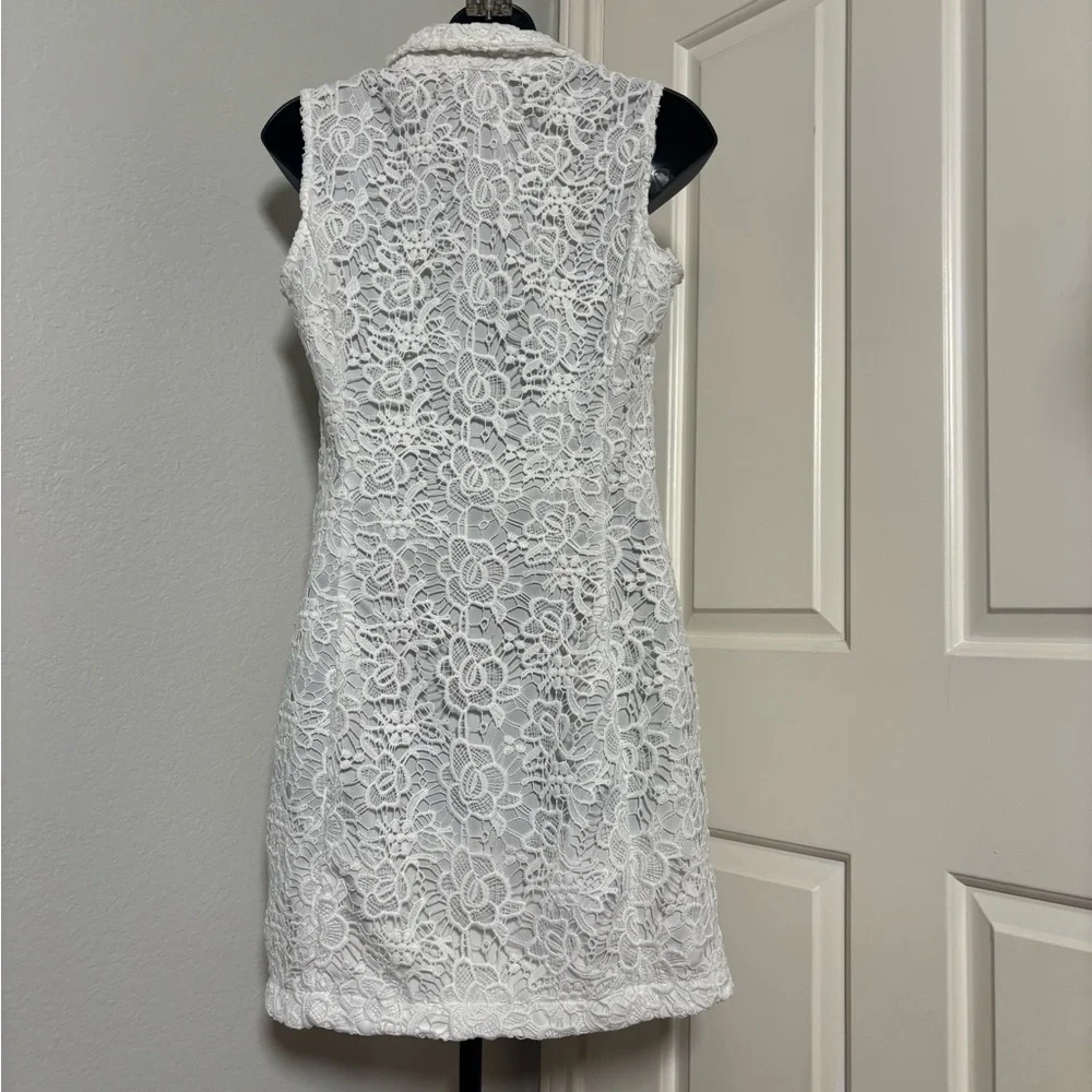 Nanette Lepore Ivory Floral Lace Vest